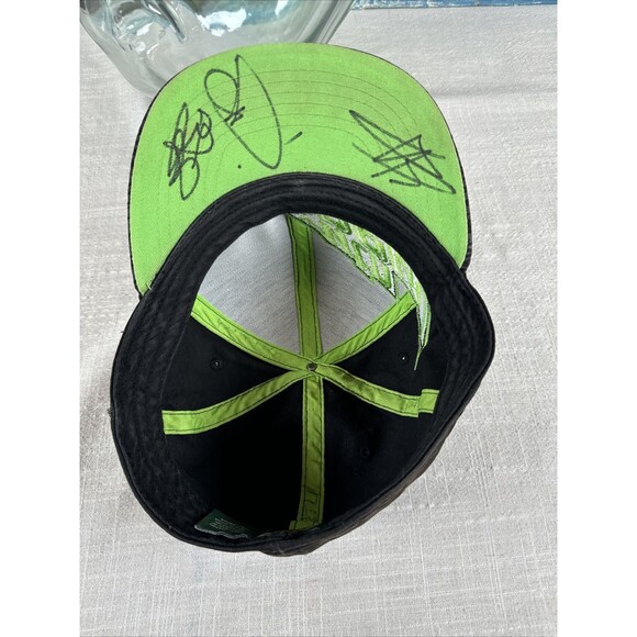 Mountain Dew Hat Cap Embroidered Logo Black Gray Green 2012 *Signed* - Picture 8 of 14
